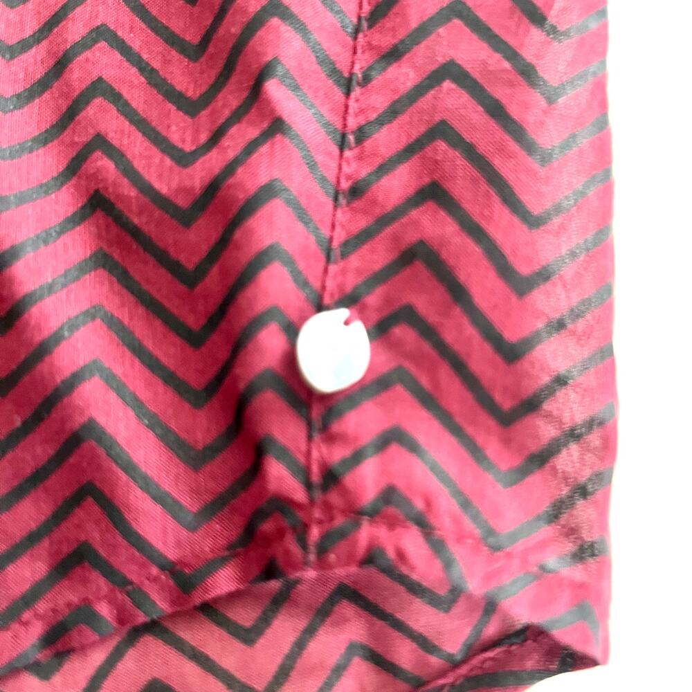 NWT Scotch & Soda Long Sleeve Button Up Semi Sheer Shirt Burgundy Black Small - Picture 5 of 12